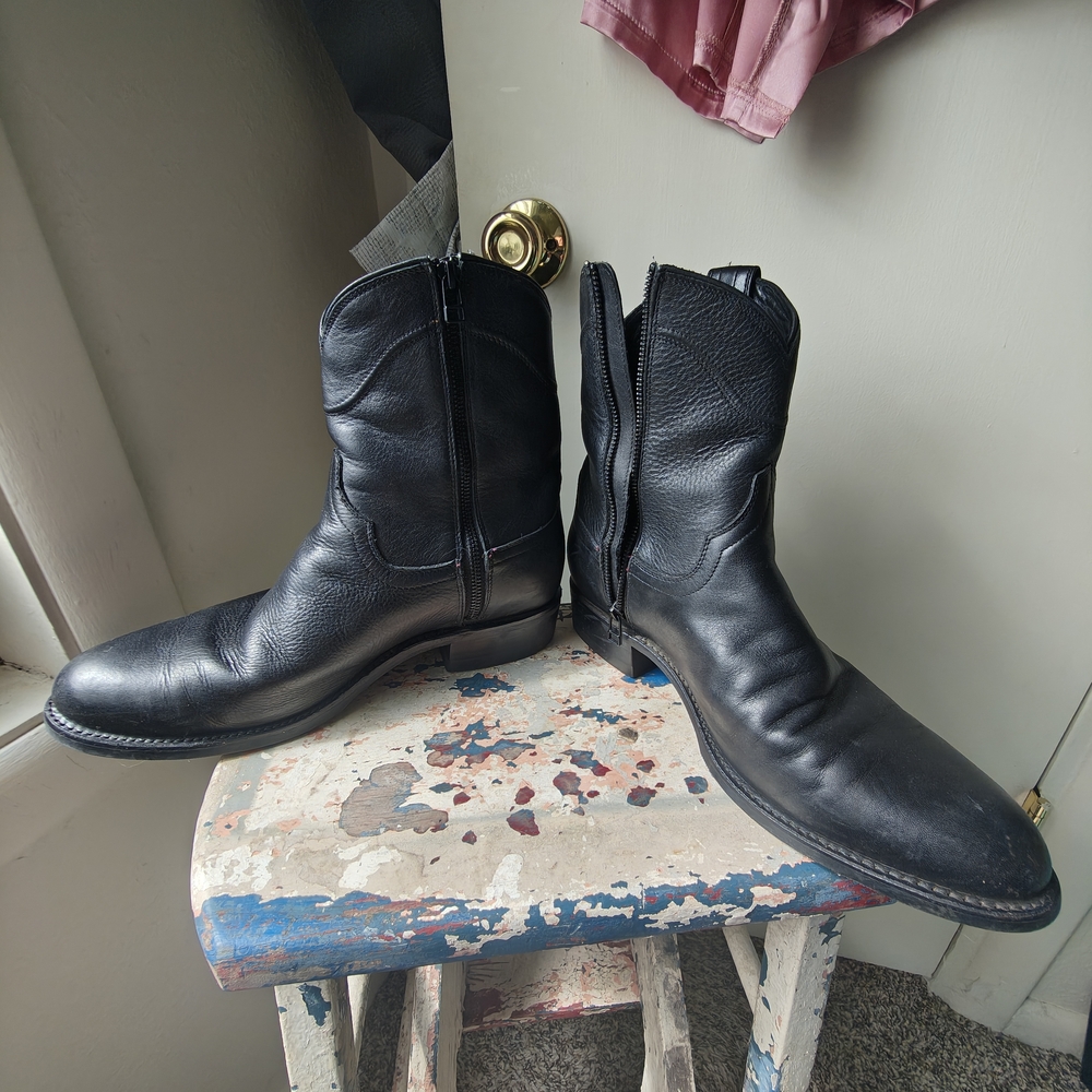 Tecovas Midnight Black Cowhide Side-Zip Western Boots - Picture 2 of 7